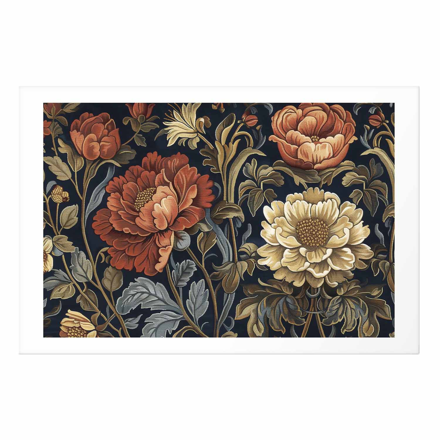 Retro Floral Tapestry Poster