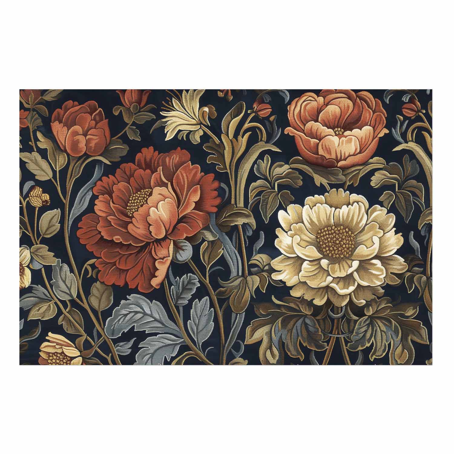 Retro Floral Tapestry Poster
