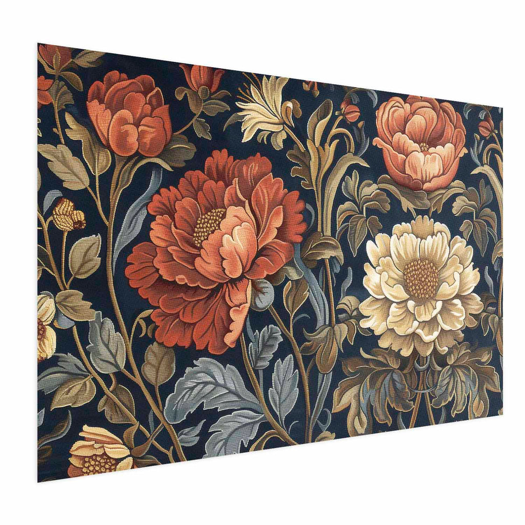 Retro Floral Tapestry Poster