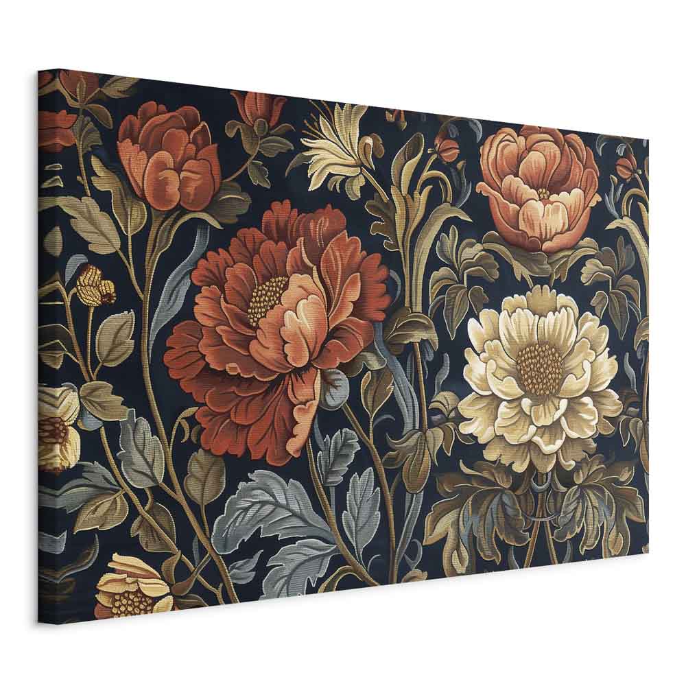 Canvas Print Kilim Style Floral Tapestry
