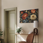 Canvas Print Kilim Style Floral Tapestry