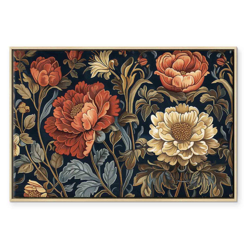 Kilim Retro Floral Large Flowers Canvas Print