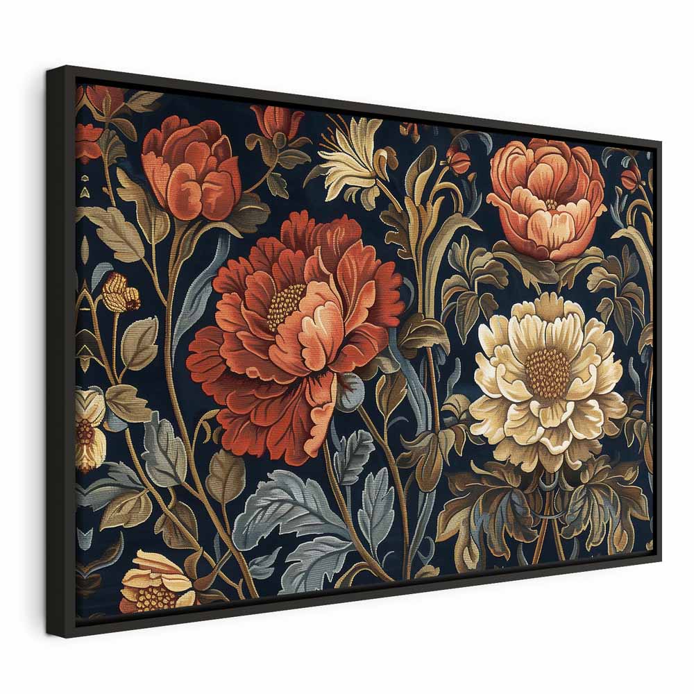 Canvas Print Kilim Style Floral Tapestry