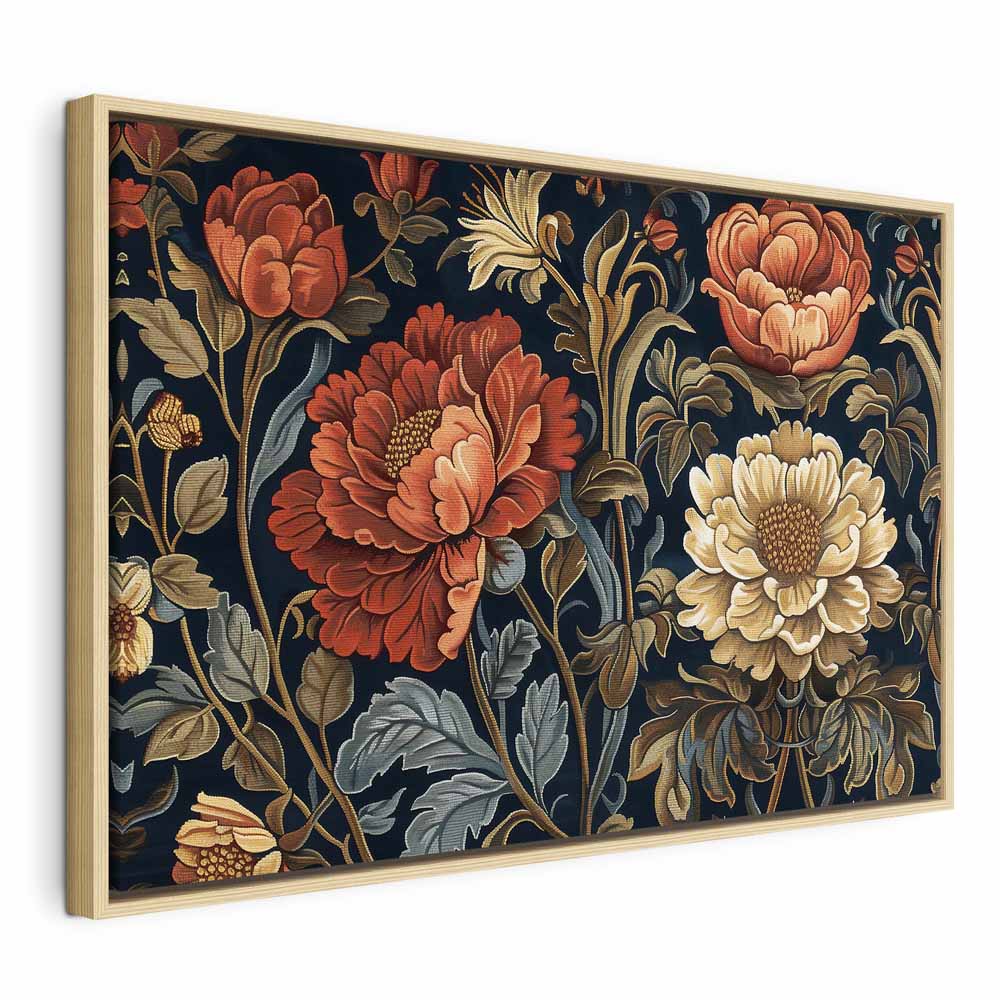 Canvas Print Kilim Style Floral Tapestry