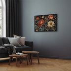 Canvas Print Kilim Style Floral Tapestry