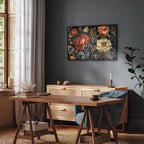 Canvas Print Kilim Style Floral Tapestry