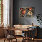 Canvas Print Kilim Style Floral Tapestry