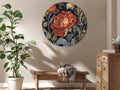 Kilim Retro Floral Round Canvas Print