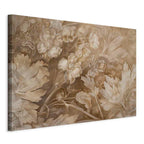 Canvas Print - Floral Ornaments in Sepia Brown Shades