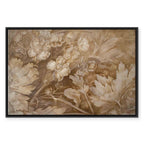 Sepia Baroque Floral Ornament Canvas Print