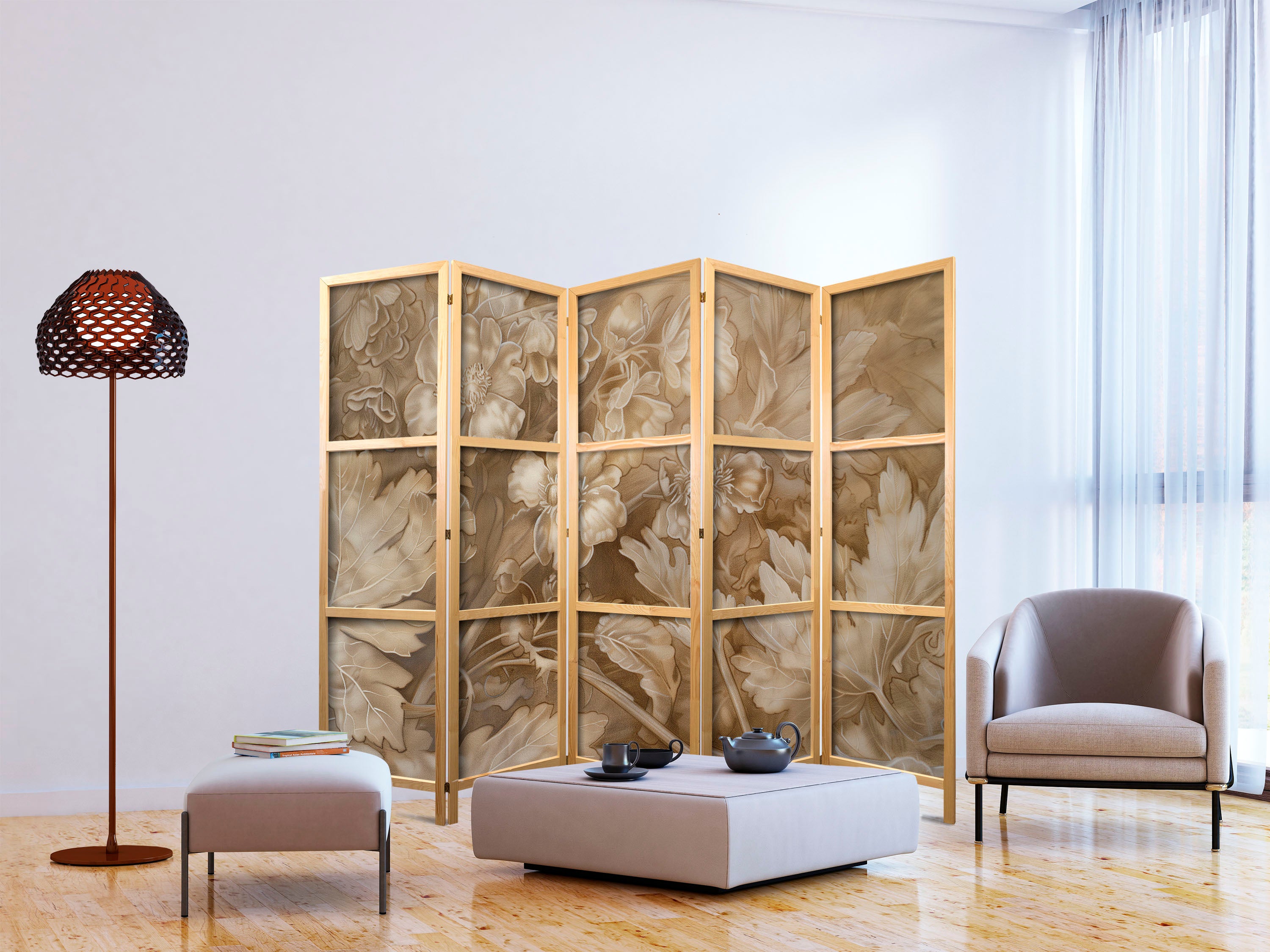 Japanese Room Divider - Baroque Carved Ornaments