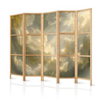 Japanese Room Divider - Enchanting Colors Against a Cloud Backdrop