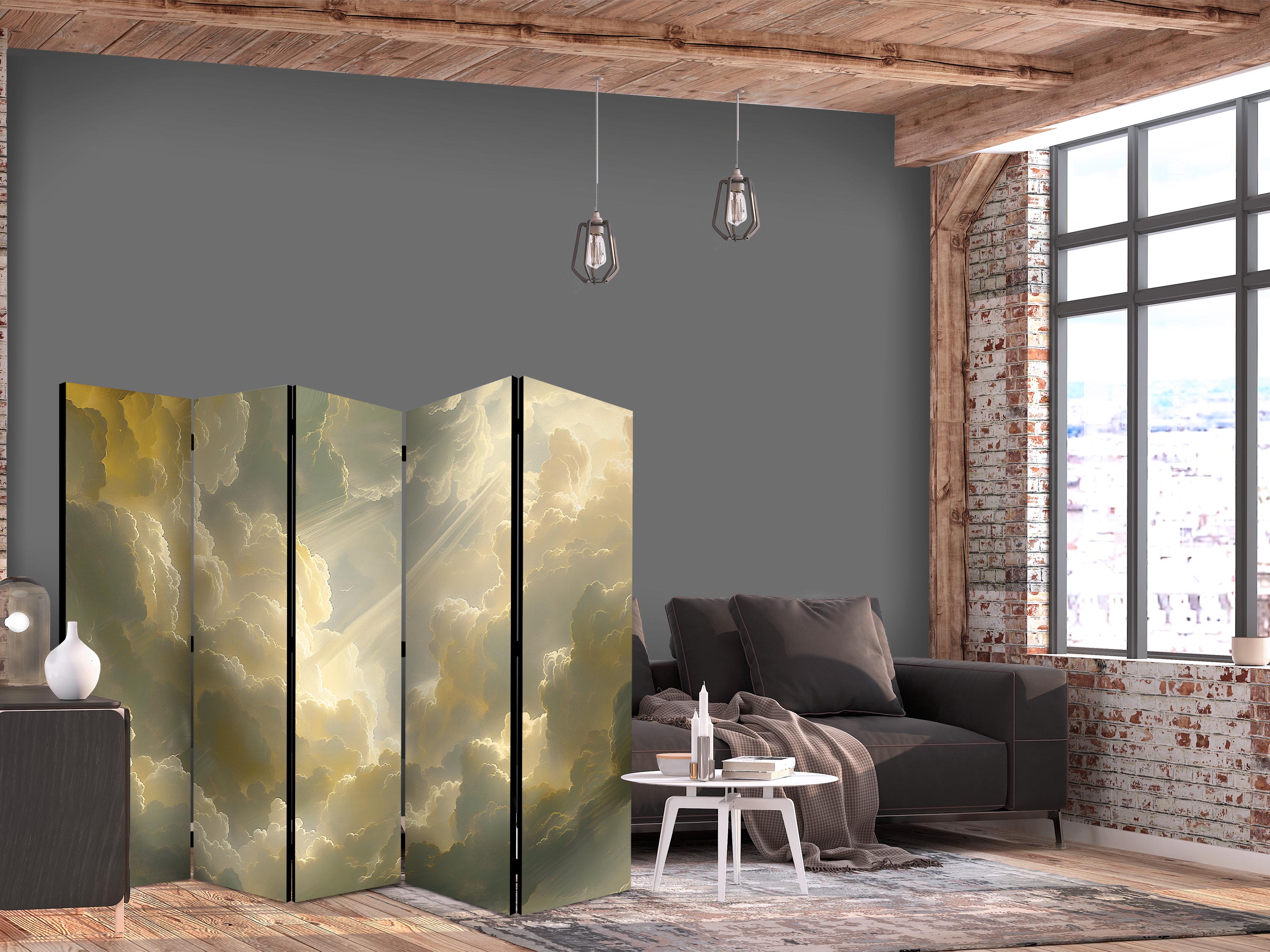 Room Divider - Enchanting Colors Against the Clouds