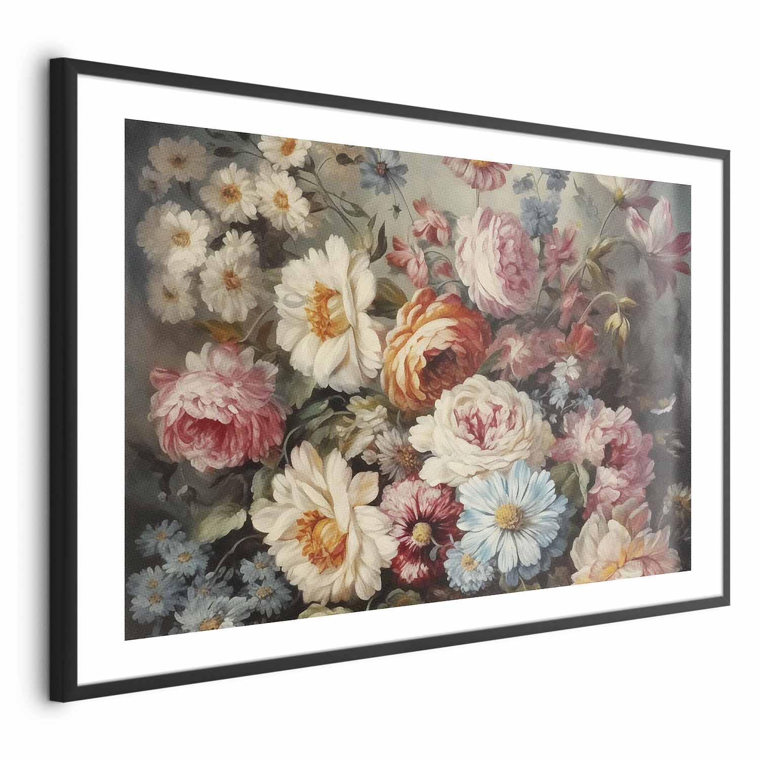 Baroque Garden Flowers Floral Poster