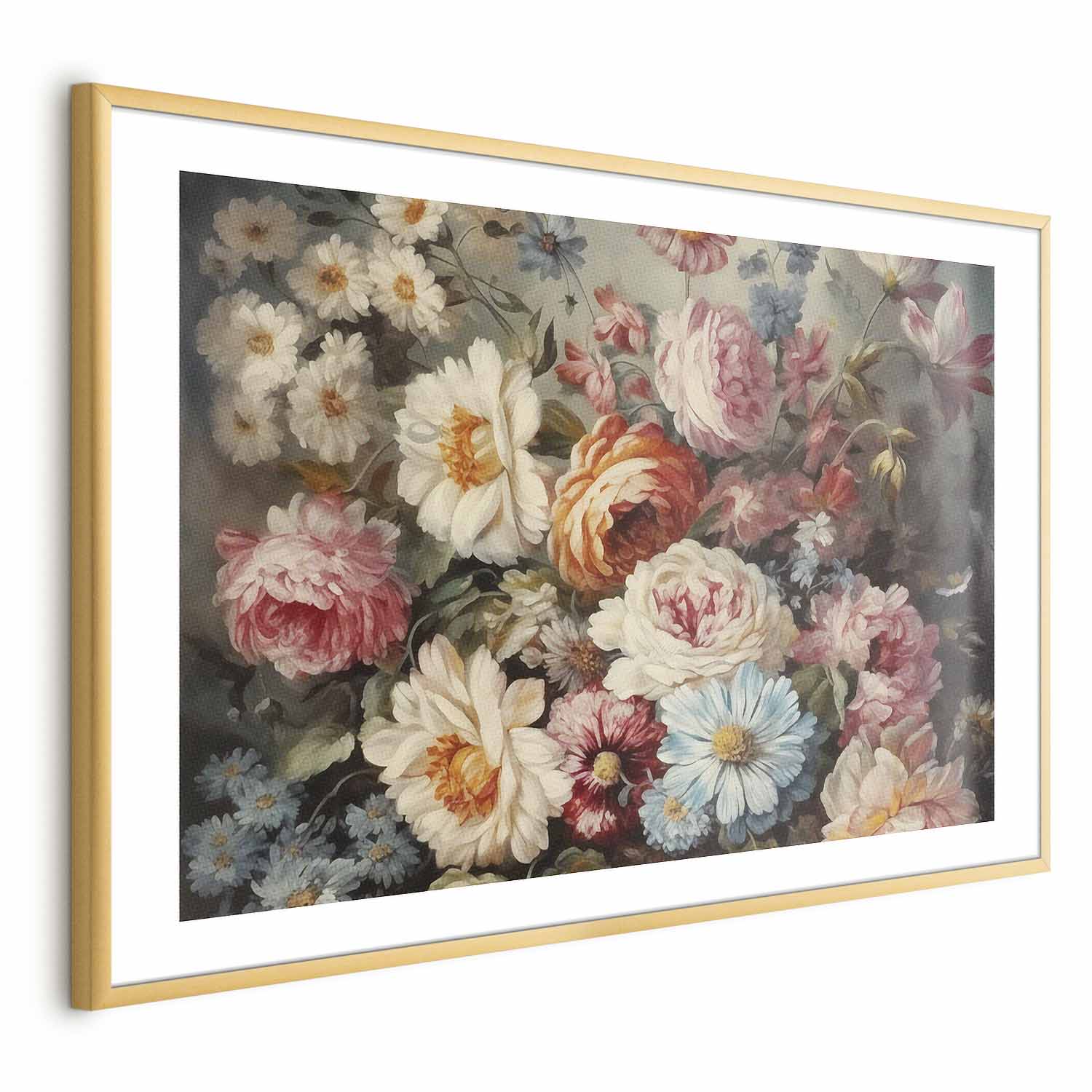 Baroque Garden Flowers Floral Poster
