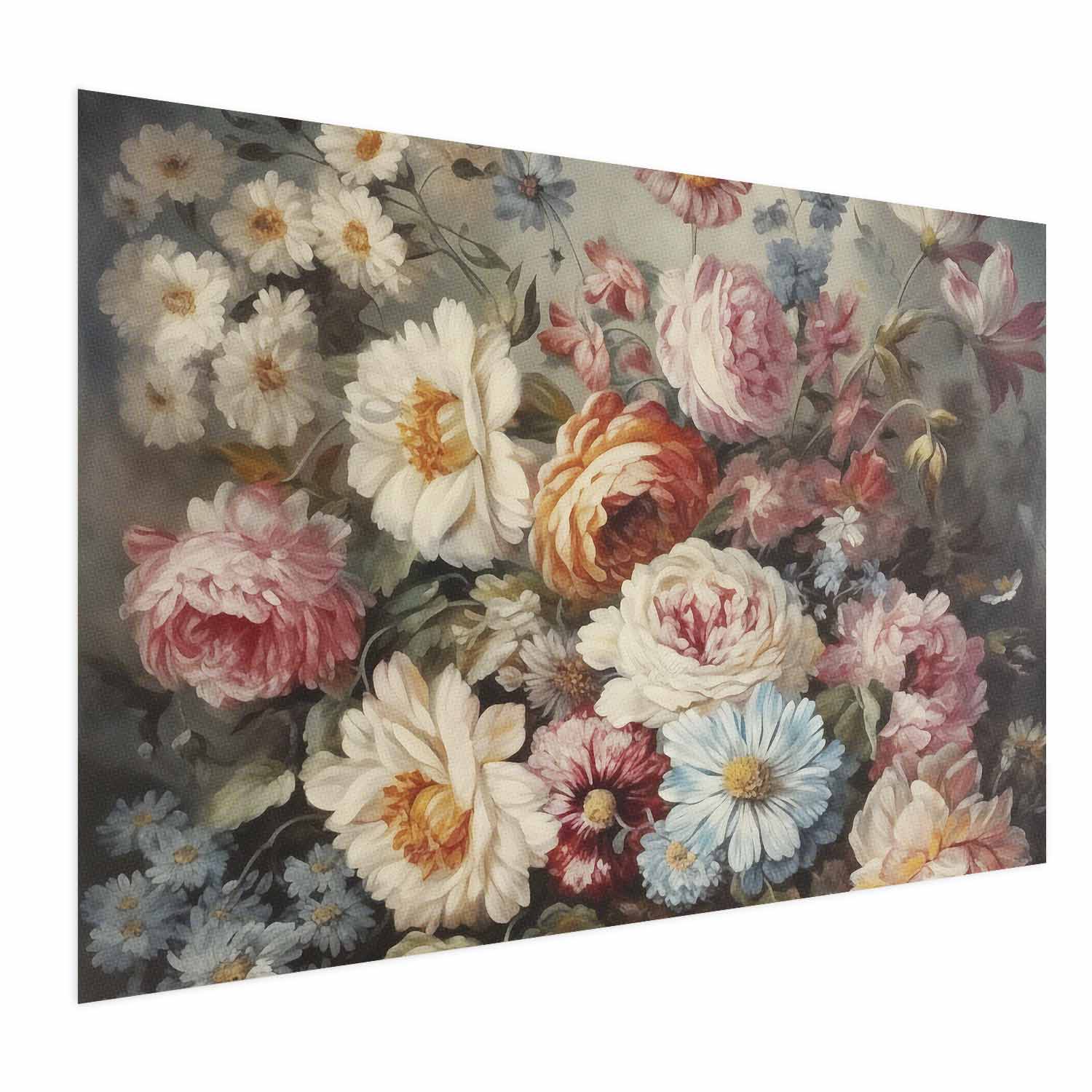 Baroque Garden Flowers Floral Poster