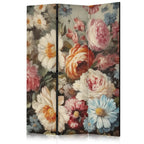 3-Panel Room Divider with Floral Pastels