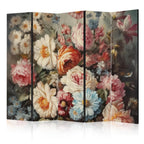 Room Divider 5-panel Flowers in Pastel Colors