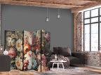 Room Divider 5-panel Flowers in Pastel Colors