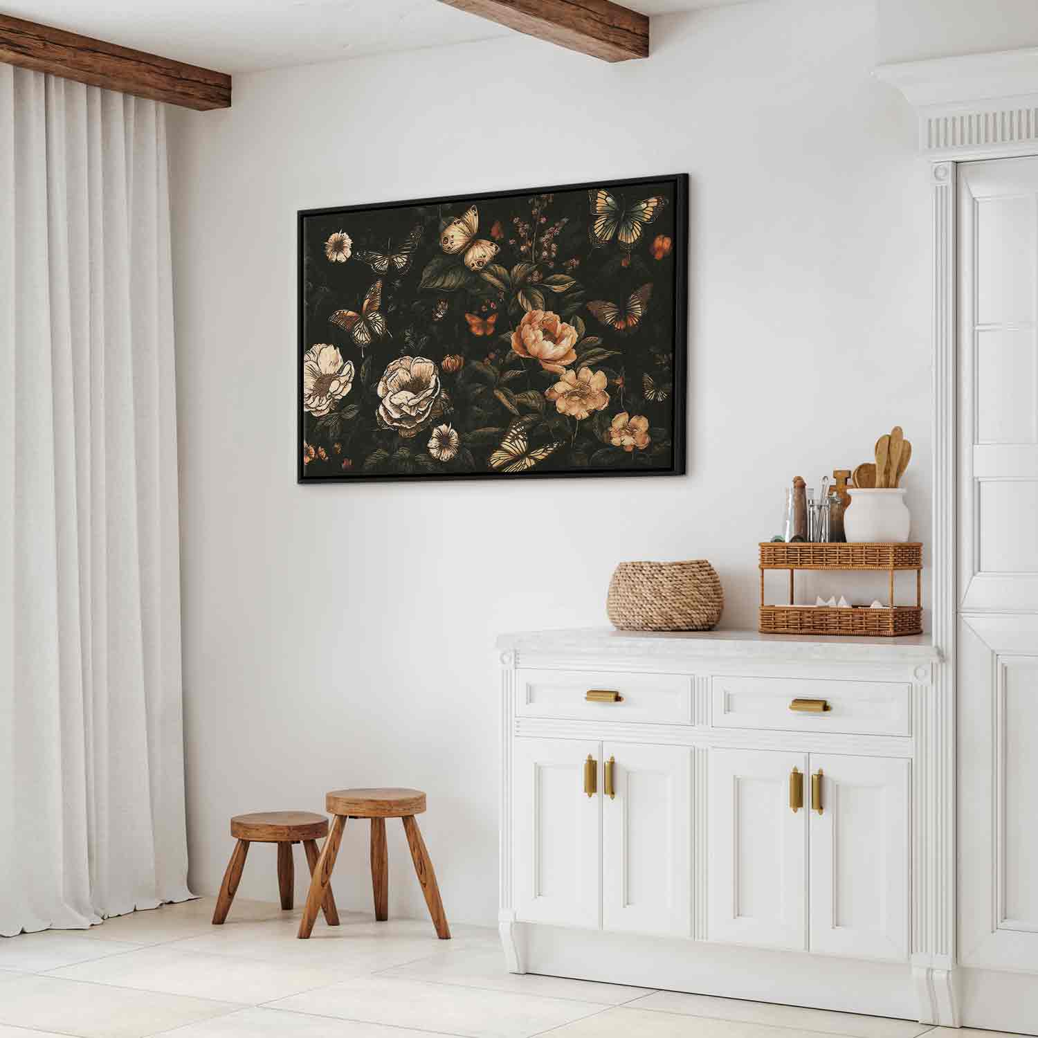 Rustic Garden Flowers Canvas Print