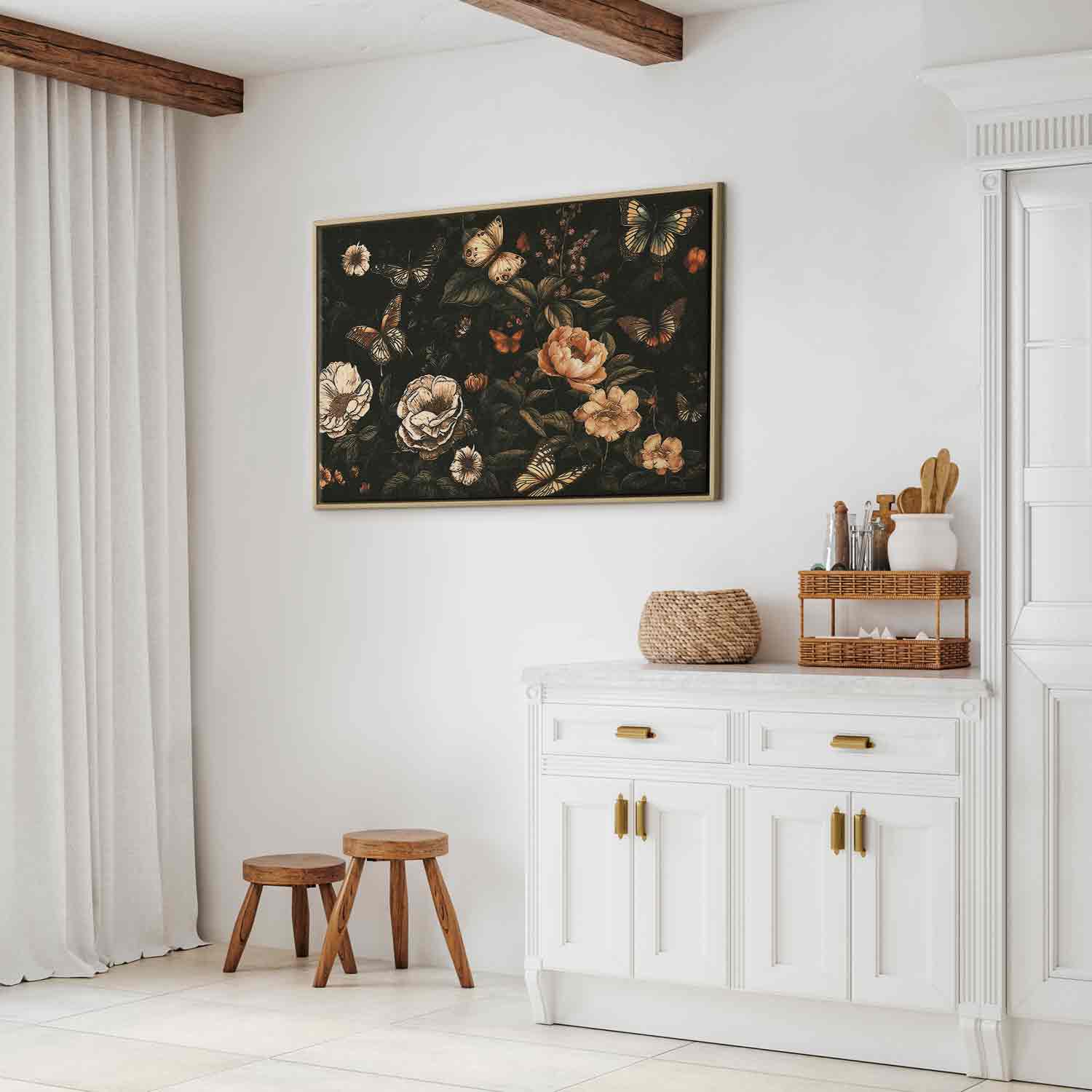 Rustic Garden Flowers Canvas Print