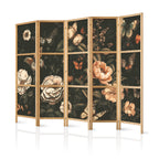 Japanese Room Divider - 5-Panel Flowers Garden