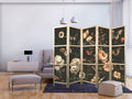 Butterfly Flower Garden Rustic 5-Panel Japanese Room Divider