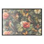 Vintage Flowers Birds and Butterflies Poster