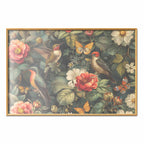 Vintage Flowers Birds and Butterflies Poster