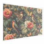 Vintage Flowers Birds and Butterflies Poster