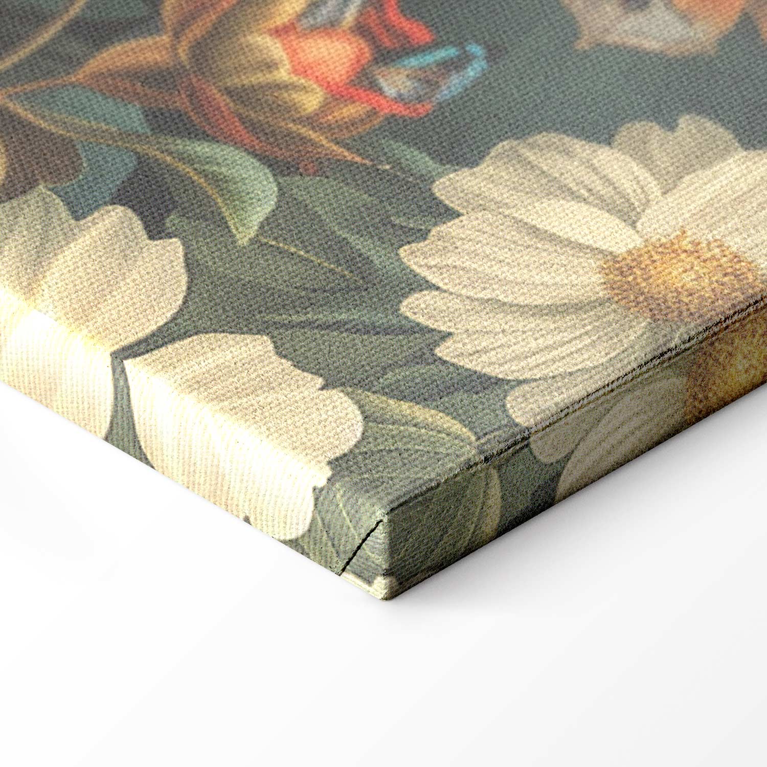 Vintage Flowers Birds and Butterflies Canvas Print