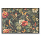 Vintage Flowers Birds and Butterflies Canvas Print