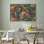 Vintage Flowers Birds and Butterflies Canvas Print