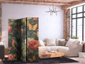 Botanical Garden Floral 3-Panel Room Divider
