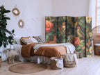 Room Divider - Botanical Garden Flowers Birds and Butterflies - Colorful Illustration