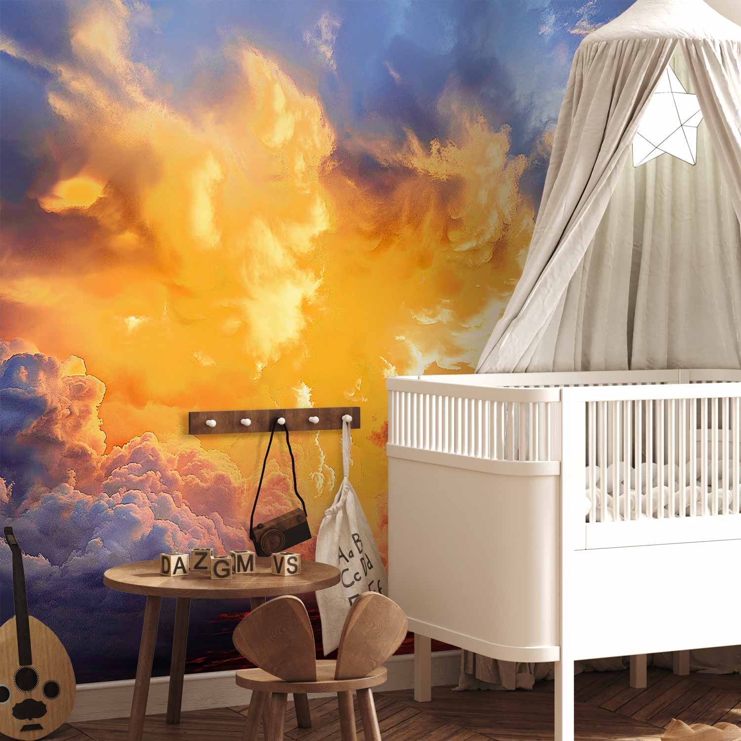 Warm Sunset Clouds Sky Wall Mural