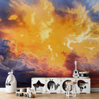 Warm Sunset Clouds Sky Wall Mural