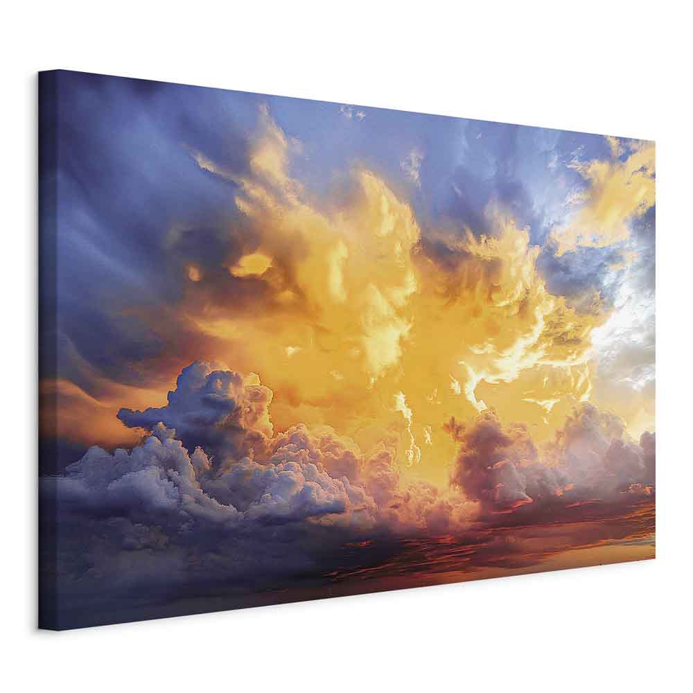 Canvas Print Beautiful Sunset Clouds in Warm Shades