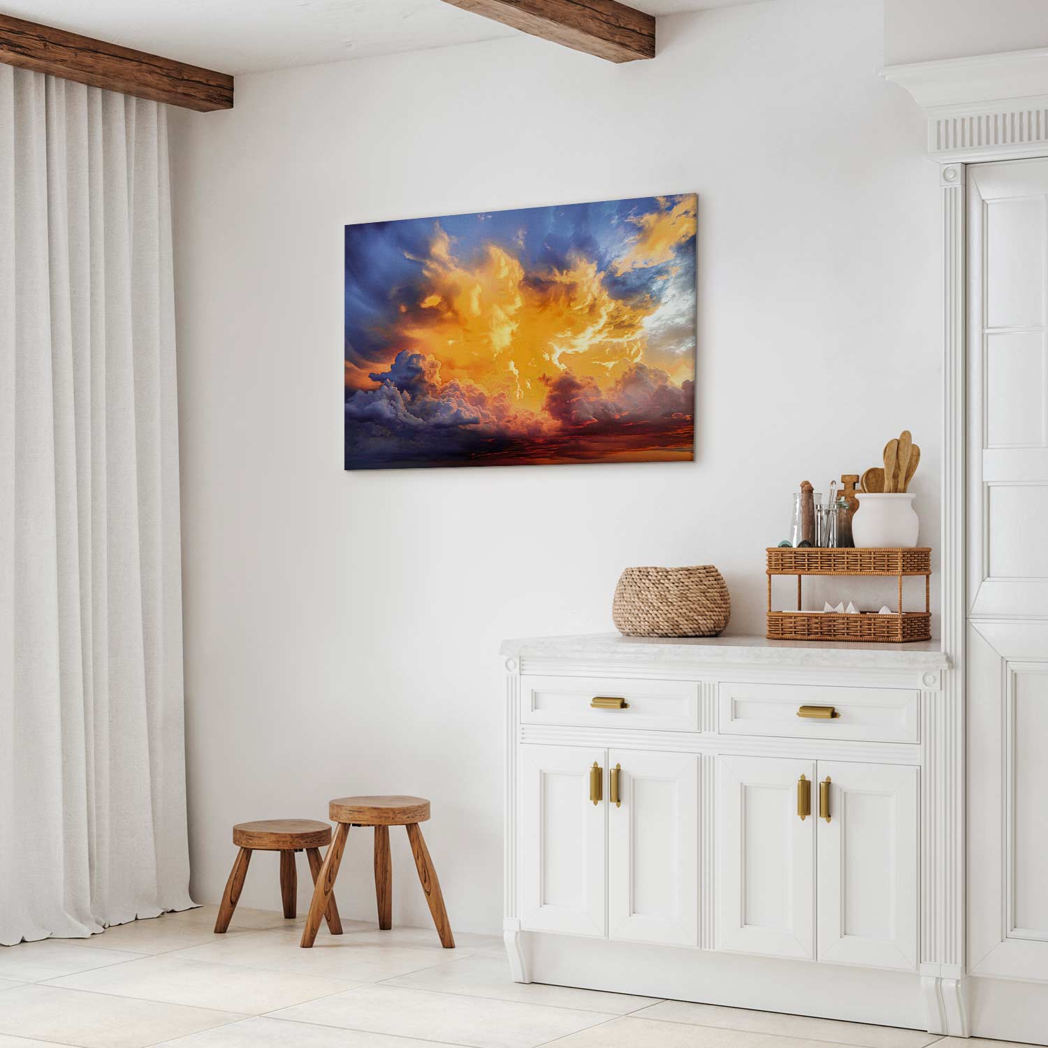 Warm Sunset Clouds Canvas Print