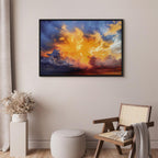 Canvas Print Beautiful Sunset Clouds in Warm Shades