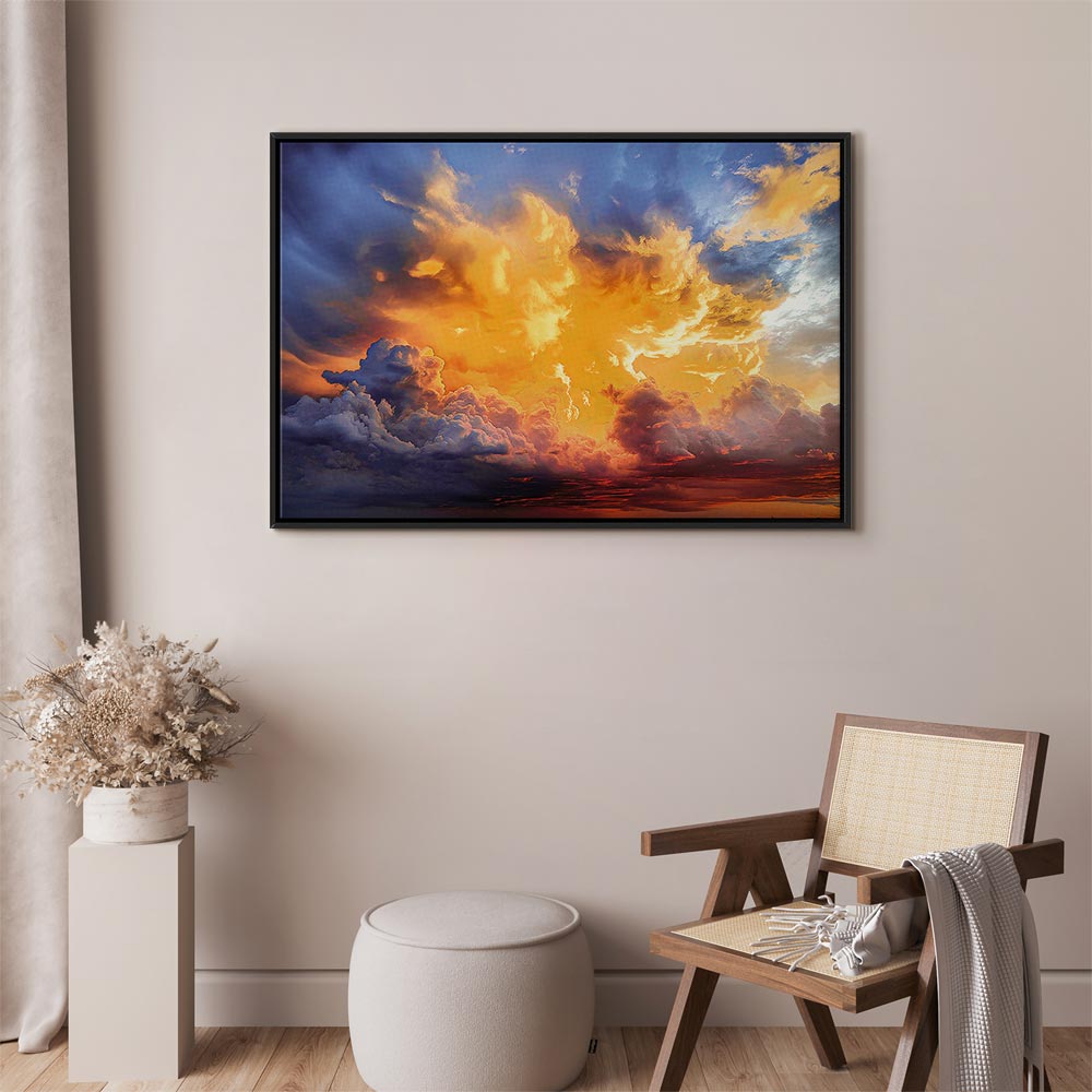 Canvas Print Beautiful Sunset Clouds in Warm Shades