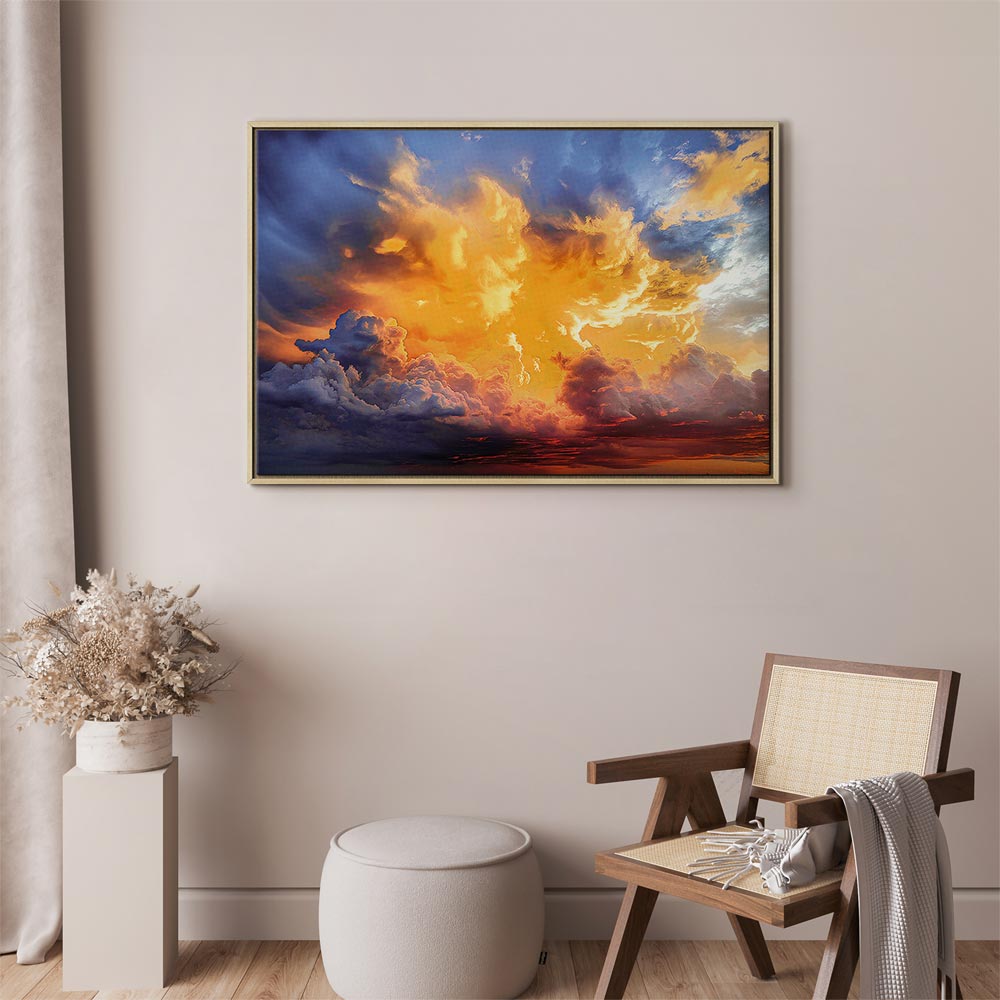 Canvas Print Beautiful Sunset Clouds in Warm Shades