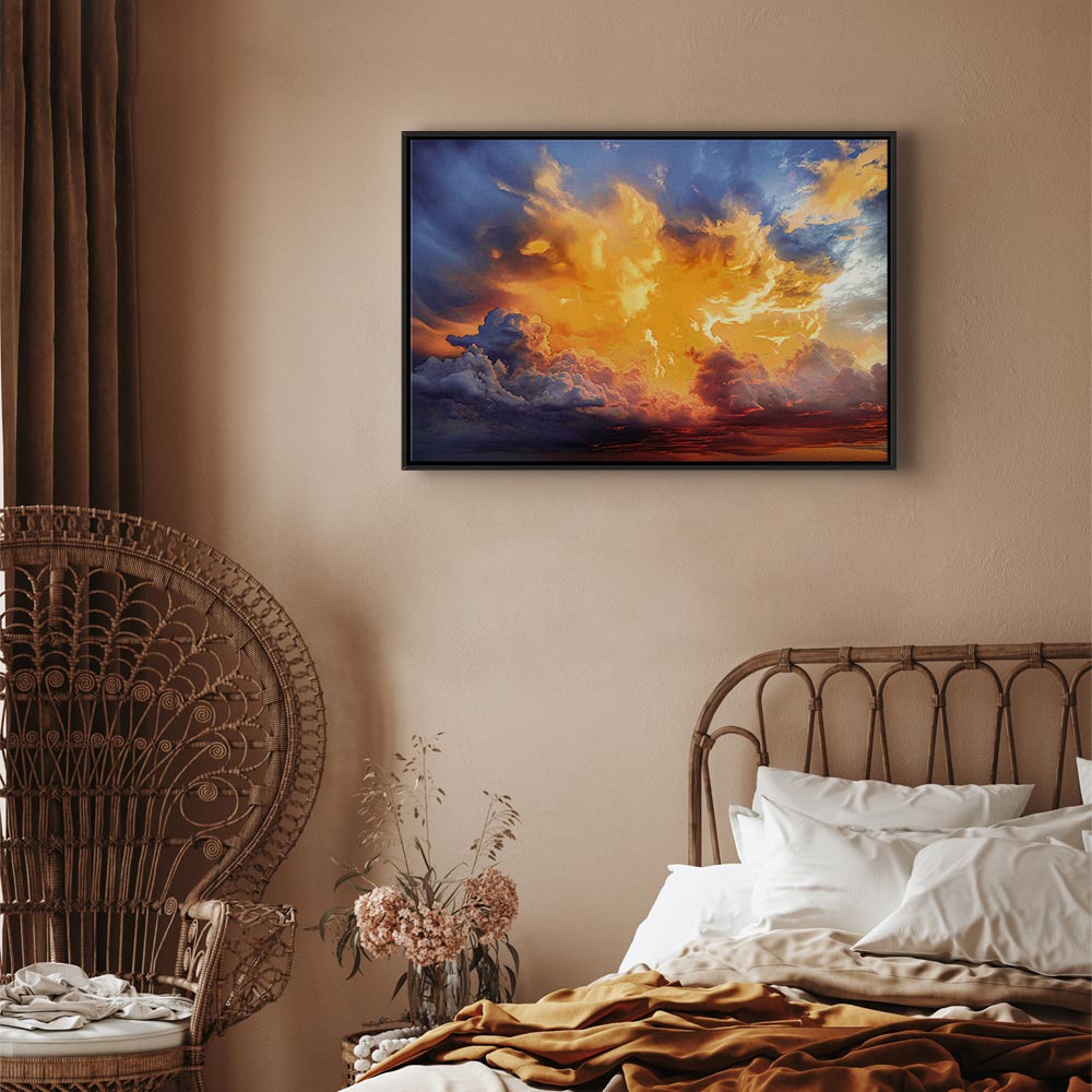 Canvas Print Beautiful Sunset Clouds in Warm Shades