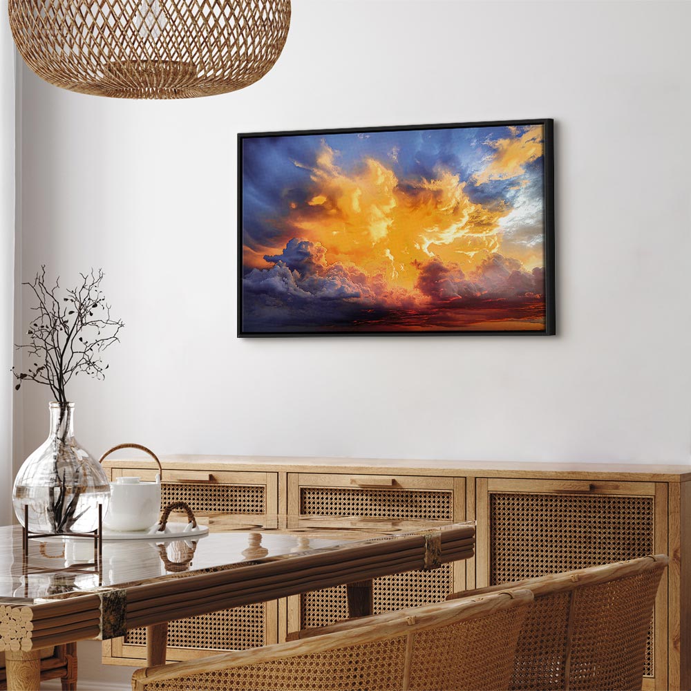 Canvas Print Beautiful Sunset Clouds in Warm Shades