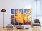 Japanese Room Divider - Beautiful Sunset Clouds in Warm Shades