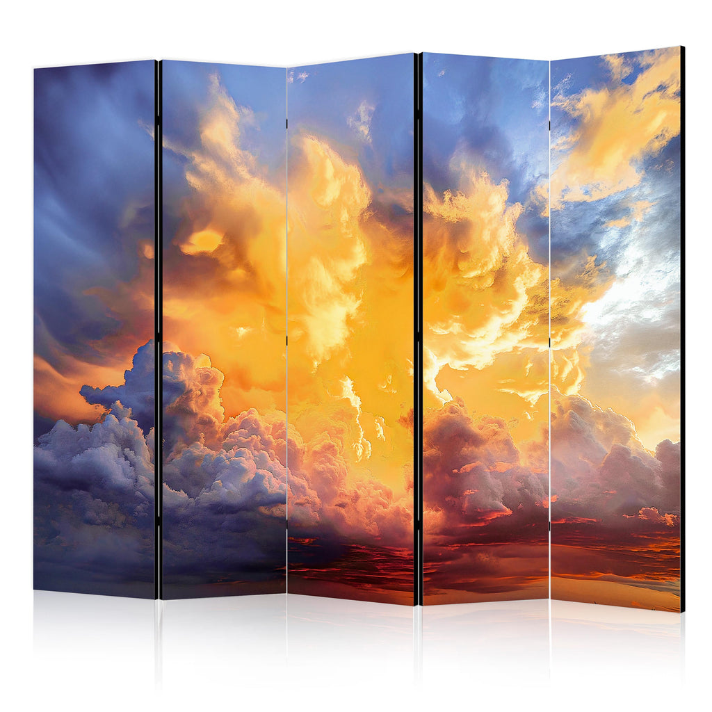 Room Divider with Sunset Clouds in Warm Tones