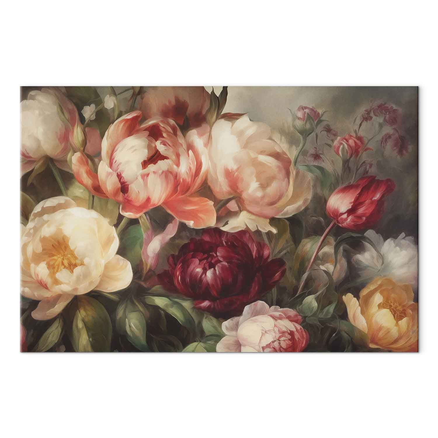 Charismatic Peonies Floral Canvas Print