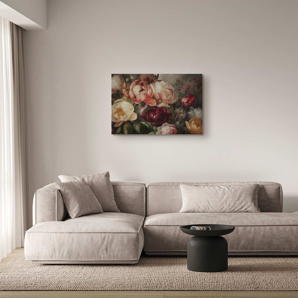 Charismatic Peonies Floral Canvas Print