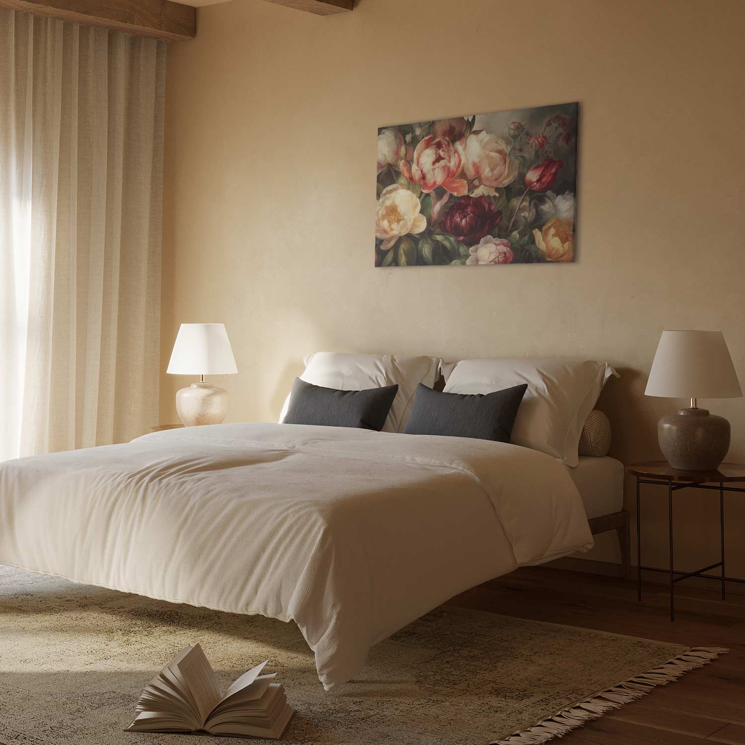 Charismatic Peonies Floral Canvas Print