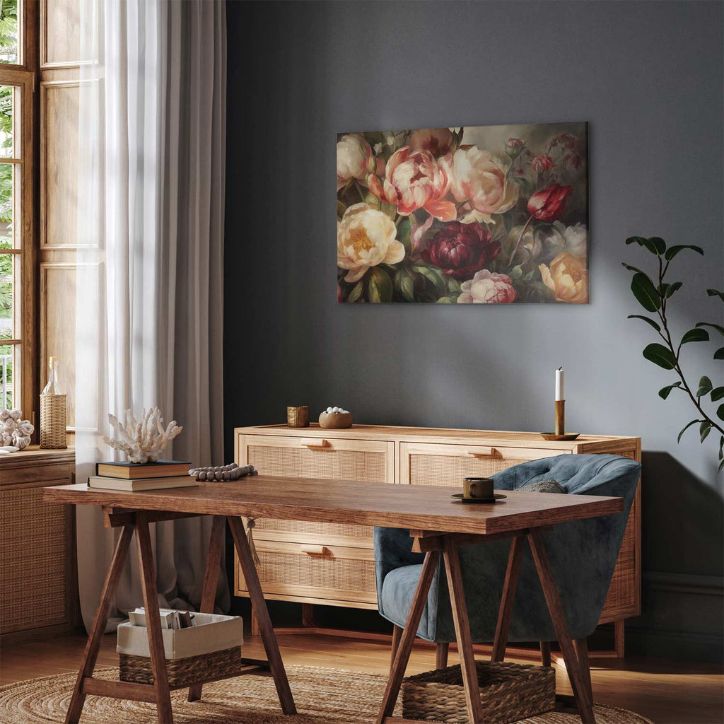 Charismatic Peonies Floral Canvas Print